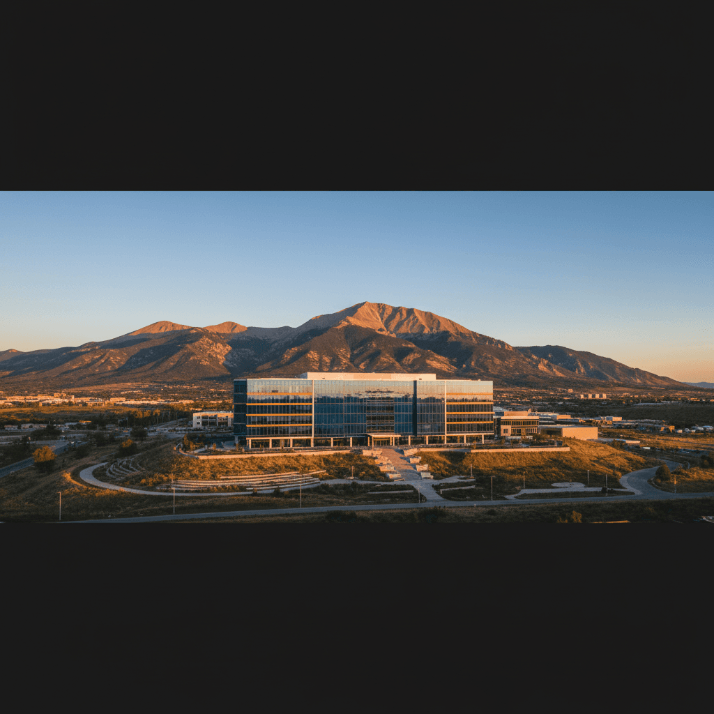 DecimalTech headquarters in Colorado with Rocky Mountain backdrop